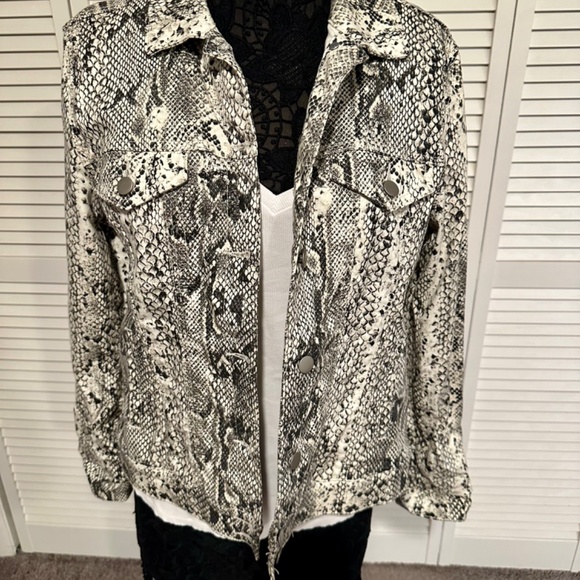 Boston Proper Jackets & Blazers - Boston Proper Snakeskin Look Jean Jacket